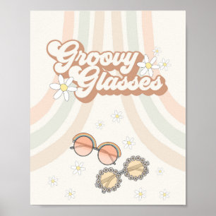 Poster super les années 70 rétro Verres super en faveur s