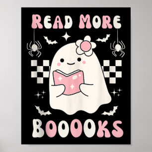 Poster Super Lire Plus Livres Joli Ghost Boo Funny Hallow