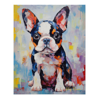 Poster Super mignon Boston Terrier Chien Chien Chien Pupp