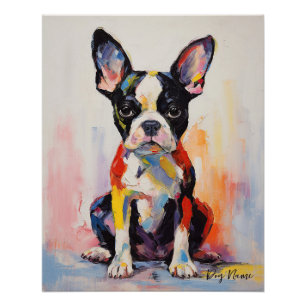 Poster Super mignon Boston Terrier Chien Chien Chien Pupp
