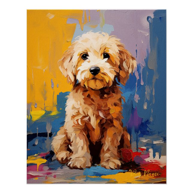 Poster Super mignon Goldendoodle Chien Chien Chien Puppy  (Devant)