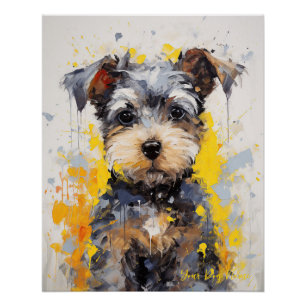 Poster Super mignon Schnauzer Chien Chien Puppy 001 - Xen