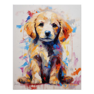 Poster Super mignonne Golden Retriever Chien Chien Chien