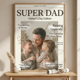 Poster Super Papa Fête des Pères personnalisée