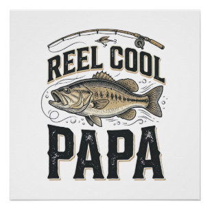 Poster Super Papa Rétro Design Vectoriel de Pêche_1