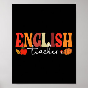 Poster Super Retro Anglais Professeur Automne Vibes Autom