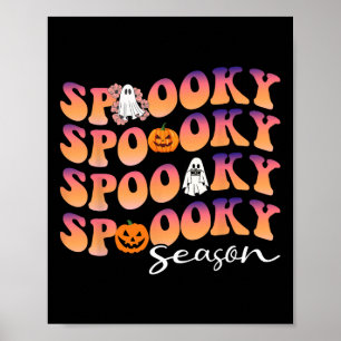 Poster Super saison Éffrayante mignonne Citrouille Hallow