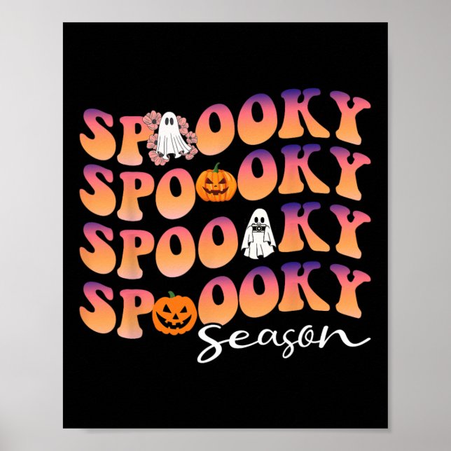 Poster Super saison Éffrayante mignonne Citrouille Hallow (Devant)