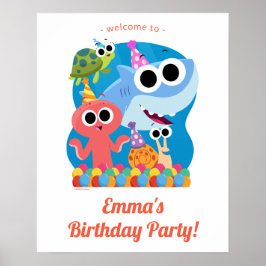 Poster Super simple | Finny Shark Confetti Anniversaire