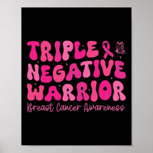Poster Super Triple guerrier Négatif Cancer du sein Consc
