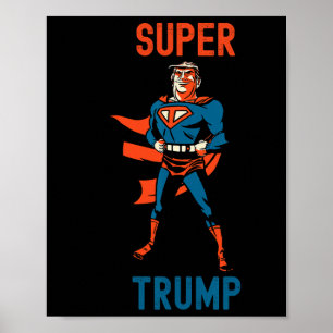 Poster Super Trump Drôle de Super-héros Donald Trump Inau