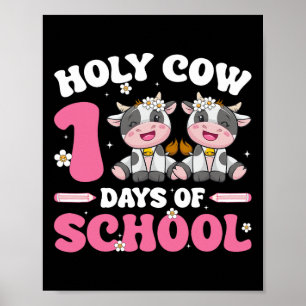 Poster Super Vache Sainte 100 Jours École Lait Laitier Ét