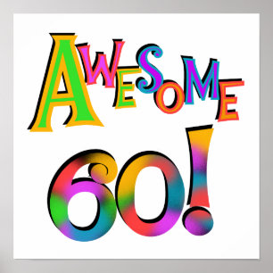 Poster Superbe 60 T-shirts et cadeaux d'anniversaire