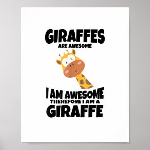 Poster Superbe Cartoon Je suis un T-shirt Girafe pour Gir