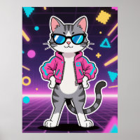 Superbe Chat Joueur Rétro Cool