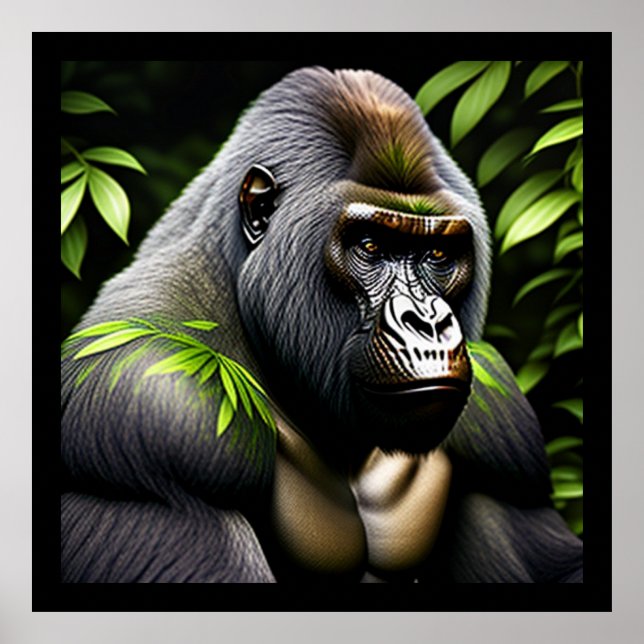Poster Superbe Gorille Argent - Jungle King (Devant)