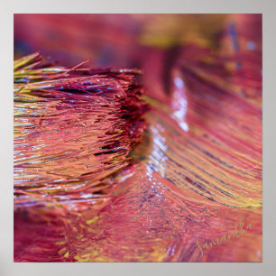 Poster Superbe rose jaune or Nom personnalisé Peinture Br