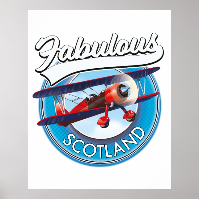 Poster Superbe Scotland style rétro patch voyage (Devant)