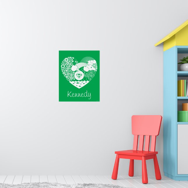 Poster Supergirl Floral Peace Heart Graphisme (Pépinière 1)