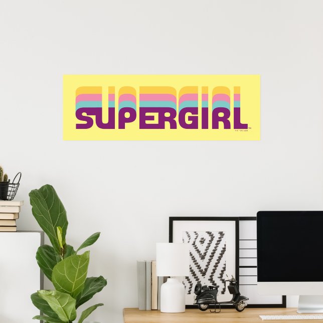 Poster Supergirl Retro Colorshift Graphic (Bureau à domicile)