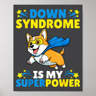 Poster Superhero Corgi Chien Syndrome de Down Est Mon Sup
