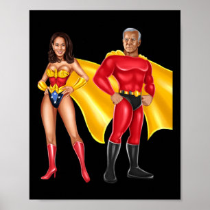 Poster Superheroes Biden &amp; Kamala Harris 2021