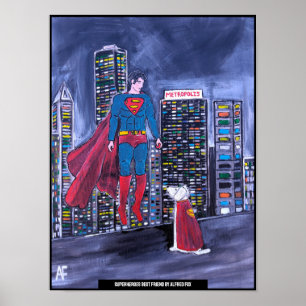 Poster Superheroes Meilleur Ami Peinture par Alfred Fox