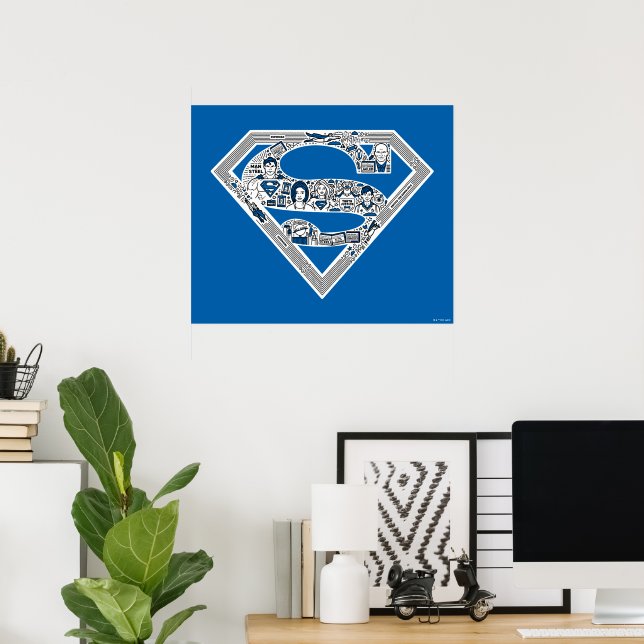 Poster Superman Logo Doodle Art (Bureau à domicile)