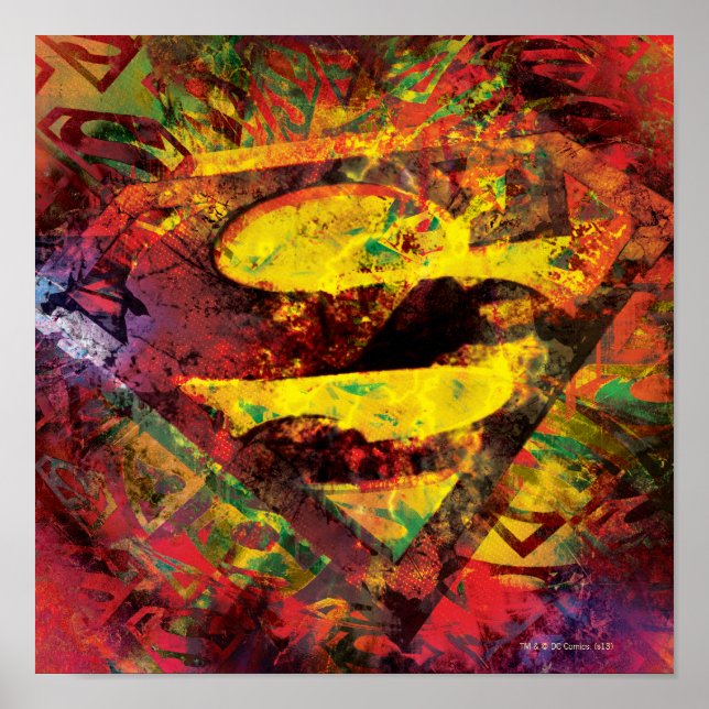 Poster Superman S-Shield | Logo Grunge (Devant)