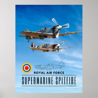 POSTER SUPERMARINE SPITFIRE - ROYAL AIR SQUADRON