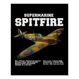 Poster Supermarine Spitfire | WW2 Plane