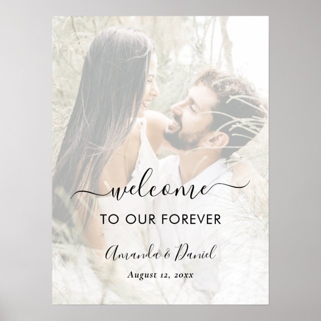 Poster Superposition de photo de script élégant Signe de  (Devant)