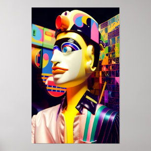 Poster Superstar 80 Ken Gage Rétrowave Pop Surréalisme