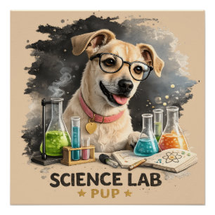 Poster Superstar du Labo Scientifique Chien Mignon avec d