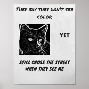 Poster superstition raciste citation de chat noir