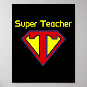 Poster Superteacher Super-héros Professeur drôle