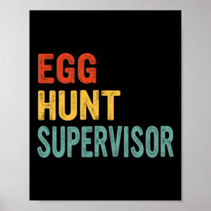 Poster Superviseur de chasse aux oeufs Maman Papa Adulte