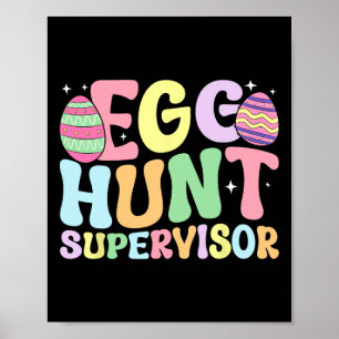 Poster Superviseur de chasse aux oeufs Retro Groupe de ch