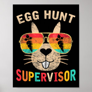 Poster Superviseur de chasse aux oeufs Retro Groupe de ch