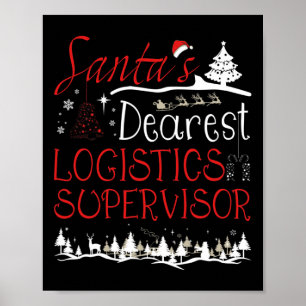 Poster Superviseur de la logistique Jours de Noël Drôle N