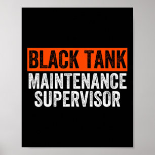Poster Superviseur de maintenance de réservoir noir Humor
