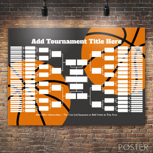 Poster Support de tournoi de basket-ball - 64 équipes