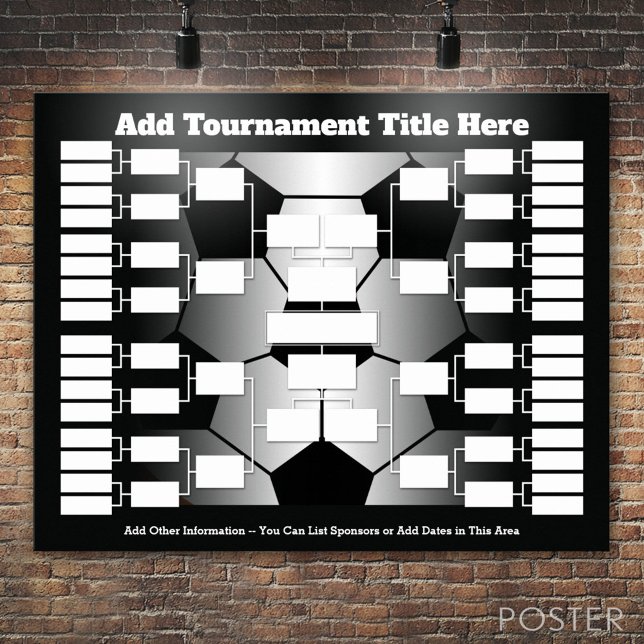 Poster Support de tournoi de football pour 32 équipes (Custom Tournament Bracket)