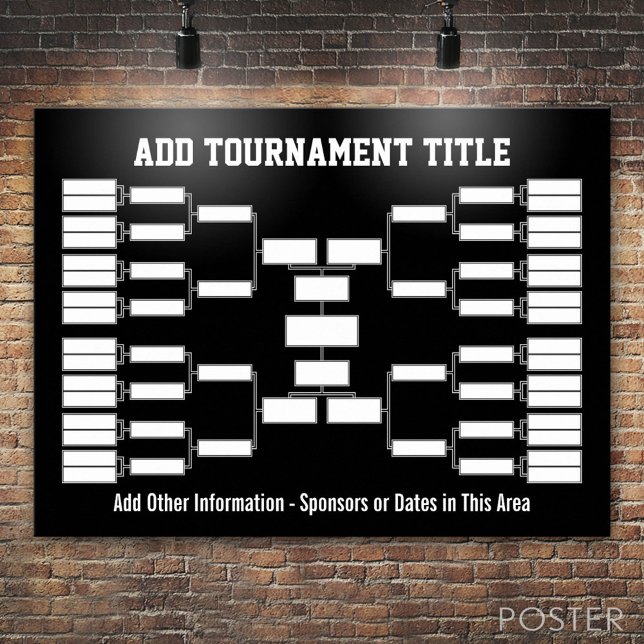 Poster Support de tournoi sportif noir (Custom Poster)