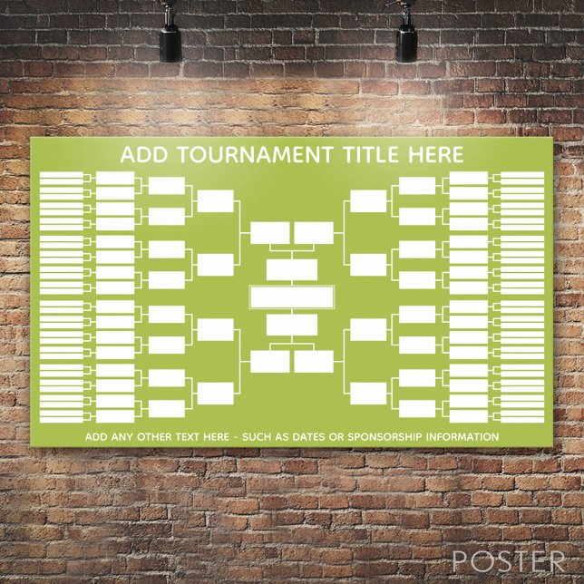 Poster Support de tournoi sportif pour 64 équipes (Custom Tournament Bracket)