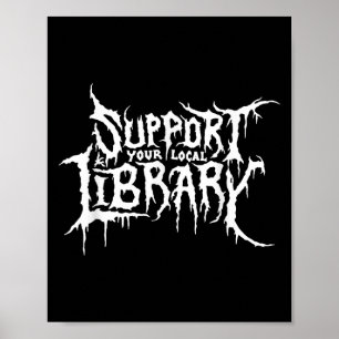 Poster Support de votre bibliothèque locale Horror Bookwo