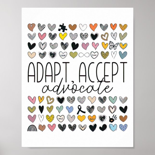 Poster Support Sensibilisation sur l'autisme Adapt Accept (Devant)