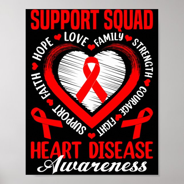 Poster Support Squad Heart Disease Awareness Supporter Re (Devant)
