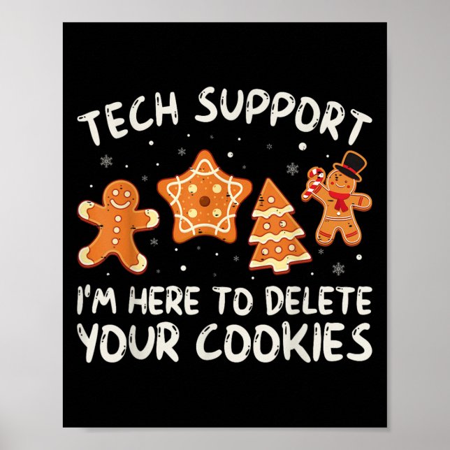 Poster Support Technique De Noël Ici Pour Supprimer Les C (Devant)