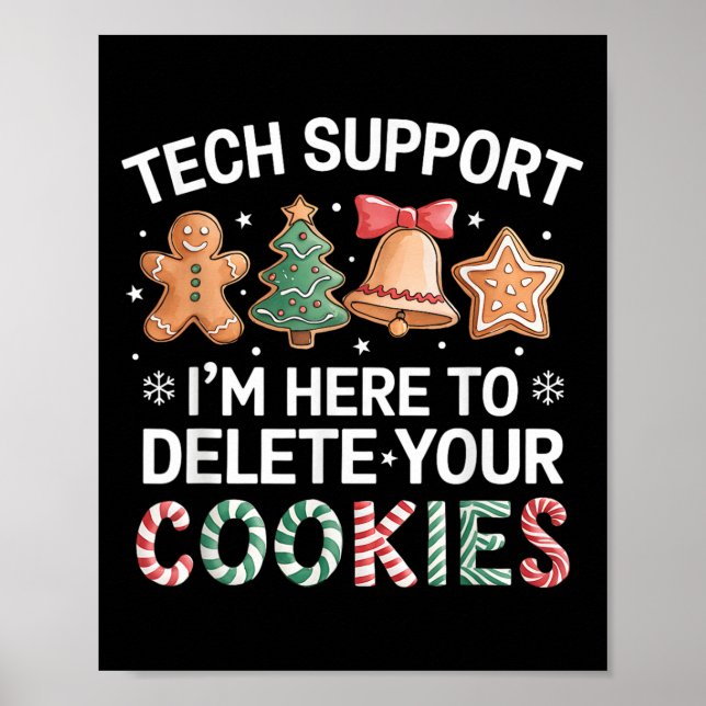 Poster Support Technique De Noël Ici Pour Supprimer Les C (Devant)